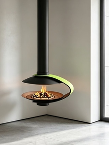 Estufa de Leña Colgante de Bajo Consumo Energético, <span class=keywords><strong>Chimenea</strong></span> de Gas de 800 mm, <span class=keywords><strong>Chimenea</strong></span> Colgante para Interiores, Sala de Estar, Montaje en Techo - Product Image 4