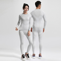 Ensemble de vêtements d'hiver en spandex/nylon à séchage rapide, motif léopard, pour sports de plein air, cyclisme, ski, compression chaude, entraînement physique pour hommes