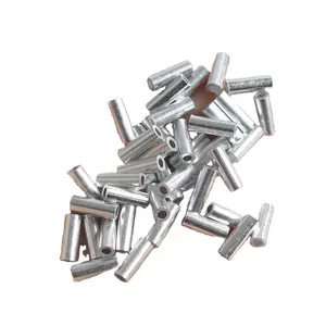 NEWMAJOR 100 Buah 1.0 #-2.0 # Aluminium Lengan Crimps Pancing Pipa Pike Tabung Ujung Konektor Kawat Lengan Crimping Pancing