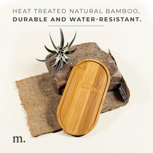 Plateau de toilette classique en bambou pour l'organisation du comptoir de salle de bain, distributeur de <span class=keywords><strong>savon</strong></span>, 6,85 pouces, petit cadeau de mariage - Product Image 3