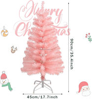 Sapin de Noël artificiel en plastique rose moelleux tendance de 90 cm pour la décoration de la maison, de la chambre à coucher, des fêtes
