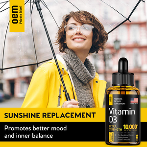 Gouttes de vitamine <span class=keywords><strong>D3</strong></span> + <span class=keywords><strong>K2</strong></span> végétaliennes biologiques pour des os solides et un cœur sain, soutien immunitaire, force maximale, liquide sublingual, gouttes de <span class=keywords><strong>D3</strong></span> OEM - Product Image 4