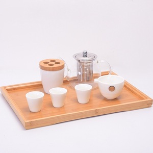 Plateau rectangulaire en bambou de style japonais, plateau à thé en bois massif, égouttoir, plateau de service pour fruits et pain, utilisation à domicile ou à l'hôtel - Product Image 3