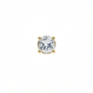 Pendientes de circonita redondos chapados en oro blanco NLBA STNR con engaste de garra clásico, joyería de moda unisex, regalo - Product Image 1