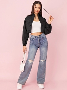 High Quality <strong>Lightweight</strong> <strong>Ladies</strong> Windbreaker Clothing Sports <strong>Jacket</strong> Custom Cropped Womens <strong>Jacket</strong> - Product Image 5