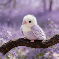 Boneka Gantungan Tas Lovebird Lucu Mirip Asli Warna Peach 15cm, Aksesoris Tas Jepit, Hadiah Ulang Tahun
