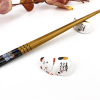 Caja de Regalo con Palillos de Bambú Maneki Neko, Gato de la Suerte de Cerámica, Amuleto de Buena Fortuna, Recuerdo para Bodas y Fiestas, Personalizable