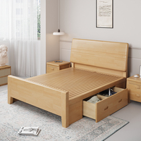 Camas Altas y Bajas de Estilo Simple y Elegante, Madera de Caucho, Ecológicas y Saludables