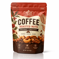 Sachet Mylar personnalisé imprimé ZA pour café et noix torréfiées, pochette verticale de 3,5 g pour emballage de snacks aux amandes et aux noix de cajou