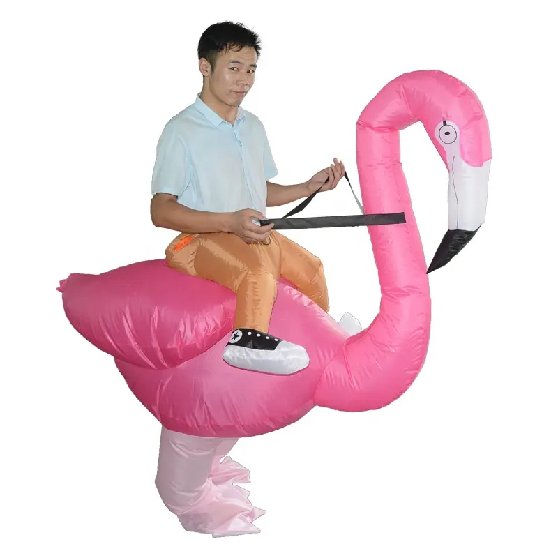 Unisex Adult Polyester Inflatable Flamingo Costume Walking Animal blow up inflatable suit