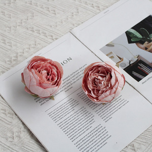 Artificial Round Peony Flower Head European <b>Vintage</b> Gift Box Wedding Home Decor Soft Decoration Model YMD-275 - Product Image 1