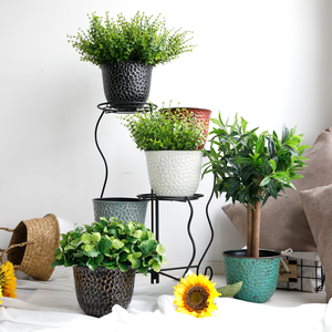 Ensemble de pots de fleurs en plastique gris carré grand format en résine artificielle pour balcon extérieur et intérieur en vrac - Product Image 2