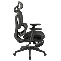 Fabricant de chaises de bureau, chaise de bureau ergonomique pivotante à dossier haut entièrement en maille avec accoudoirs 4D et repose-pieds