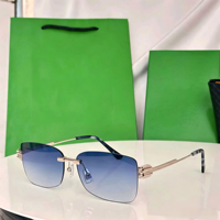 Lunettes de soleil carrées à monture intégrale, dégradées, légères, bleues, pour hommes et femmes, de luxe, de créateur, en métal et nylon, haute protection UV, vente en gros