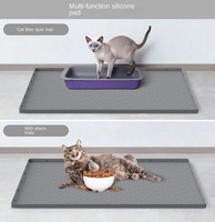 Tapis de litière pour chat extra large à double couche imperméable anti-éclaboussures EVA motif moderne solide filtre anti-écrasement contrôle des fuites pour animaux de compagnie