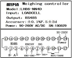 Mypin (LH86-NN4D) Controllore di Pesatura a 6 Cifre con Display LED, Controllore di Pesatura Multifunzionale con Display LED e Controllo RS485 - Product Image 3