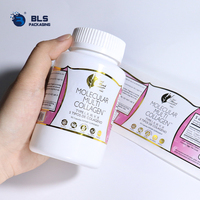 Rouleau d'étiquettes pharmaceutiques personnalisées, souples et imperméables pour bouteilles de compléments alimentaires, OEM, marque privée, vente en gros