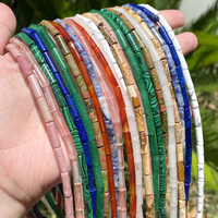 4x13mm pierre naturelle colorée sédiments de mer jaspes perles longues perles cylindriques pour la fabrication de bijoux bracelet à bricoler soi-même accessoires 15''