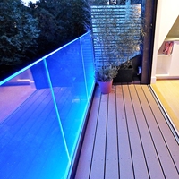 Système de garde-corps sans cadre en aluminium avec canal en U personnalisé en verre trempé moderne HYQY de 6 à 12 mm pour balcon, escalier, terrasse extérieure