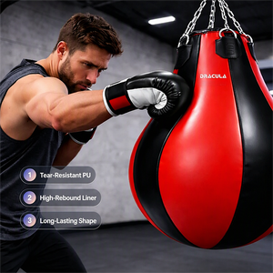 <span class=keywords><strong>Sacco</strong></span> <span class=keywords><strong>da</strong></span> <span class=keywords><strong>Boxe</strong></span> Pesante a Forma di Pera in Pelle PU 60*100CM 35KG per Muay Thai, MMA, Kickboxing, Palestra e Casa - Product Image 4