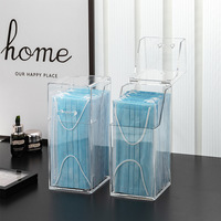 Boîte de rangement pour masques jetables en plastique, organisateur domestique, anti-poussière, résistant à l'humidité, empilable, style japonais, 1 litre