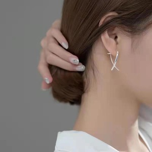 S925 <strong>Sterling</strong> <strong>Silver</strong> <strong>Earrings</strong> for Women Elegant Geometric Ear Jewelry High-End Sense <strong>Small</strong> Exquisite Stud <strong>Hoop</strong> <strong>Earrings</strong> - Product Image 1