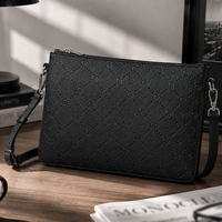 Sac bandoulière unisexe en cuir PU, pochette fine gaufrée avec fermeture éclair, pochette amovible, chaînes réglables, été, imperméable, personnalisable