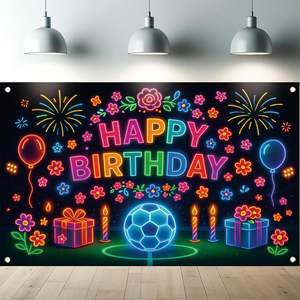 Fondo de Fotografía de Neón de <span class=keywords><strong>Feliz</strong></span> <span class=keywords><strong>Cumpleaños</strong></span> en Oferta, Banner para Fiesta, Fondo para Baby Shower, Personalizable - Product Image 5