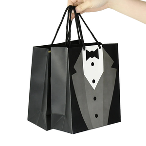 Sacs fourre-tout en matériaux recyclés avec poignées longues pour garçons d'honneur, pour mariage, fête des pères, décoration de fête, cadeaux et friandises - Product Image 1