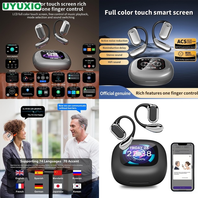 Noise Isolating AI Translator Earbuds 144 Languages Wireless Open Ear Headset Real Time Voice Interpreter for Crisp Clear Audio