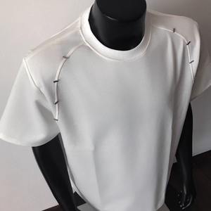 Camiseta de Manga Corta de Algodón Puro Estilo Americano para Hombre, Verano 2025, Nueva, Color Sólido, Sin Mangas, con Cuentas, Ecológica, Casual, Moderna - Product Image 2