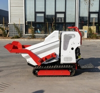 Mini-dumper sur chenilles spécial sites miniers 1 tonne, avec moteur, boîte de vitesses et benne hydraulique, véhicule de transport sur chenilles