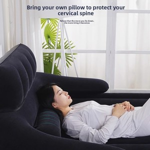 Colchón inflable doble personalizado con bomba integrada, cama de aire con respaldo plegable para acampar, hotel y uso de muebles para el hogar - Product Image 2