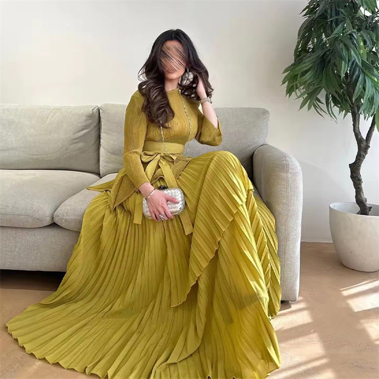 Wholesale New Arrivals Vacation Long Dresses Autumn New tyle Women's Clothing EXY Evening Party Long Dresses,2 Pieces