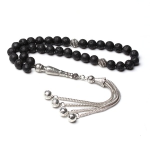 <span class=keywords><strong>Rosario</strong></span> Islamico da Uomo in Pietra Lavica, 33 Grani, Nero Vulcanico, Regalo per Ramadan ed Eid, 8mm 10mm, Misbaha - Product Image 5