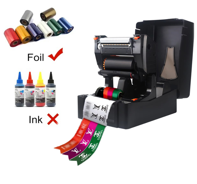 Custom Satin Ribbon Printer Thermal Transfer Printer Use Multiple Colors Ribbons or Film and Foil to Print for Flower Cake Shop