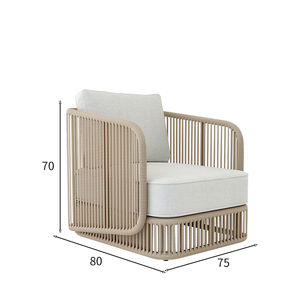 Chaise lounge moderne de luxe en osier pour l'extérieur avec cadre en aluminium, terrasse, trois places, salon d'extérieur, canapé de jardin - Product Image 6