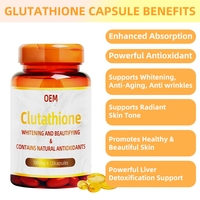 Capsule de blanchiment de la peau du visage au glutathion, pilules super blanchissantes, collagène blanchissant, gélules molles, marque privée