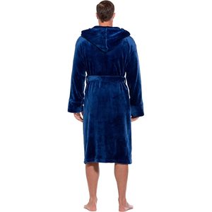 Bata de felpa con capucha para hombre, bata de baño larga y suave de terciopelo con cinturón y bolsillos, ropa de dormir cómoda para hombre, bata personalizada de fábrica. - Product Image 3