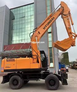 Excavatrice sur pneus d'occasion Hyundai210W-7 fabriquée en Corée d'origine, équipement de construction d'occasion Hyundai210W-7 - Product Image 4