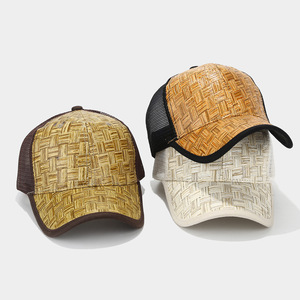 หมวกเบสบอลแบบแข็ง5แผงสำหรับผู้ชายและผู้หญิงหมวกฟางถักลายโลโก้ตามสั่งสำหรับธุรกิจ - Product Image 2