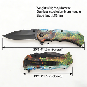 Nuevo Cuchillo Plegable de Acero Inoxidable de Primera Calidad, Cuchillos de Supervivencia con Estampado de Animales para Campamento al Aire Libre, Cuchillos EDC para Caza y Senderismo - Product Image 6