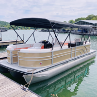 Bateau ponton en aluminium de 25 pieds certifié CE 2026 pour fêtes, excursions et visites touristiques, capacité 12 personnes, directement de l'usine