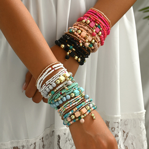 Bohemia Light Luxury Simple Multi-layer Beaded <b>Bracelet</b> Personalized Handmade Women's Acrylic <b>Bracelets</b> Fashionable Jewelry - Product Image 1