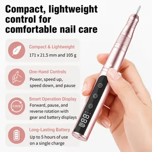 Kit de stylo perceuse à ongles sans fil 35000 tr/min, lime à ongles électrique rechargeable avec écran LCD, embouts pour ongles en acrylique et gel, manucure et pédicure - Product Image 4