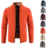 Cardigan d'Hiver Zippé en Gros pour Homme, Col Montant Moelleux, Tricot Ample