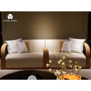 Eleganti Divani in Pelle da Pavimento Design Italiano Divani in Legno per Soggiorno Poltrona di Lusso con Cuscini <span class=keywords><strong>Set</strong></span> di Divani Moderni da 1 2 3 7 Posti - Product Image 2