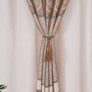 Rideau à fenêtre plate <span class=keywords><strong>en</strong></span> Jacquard, vente <span class=keywords><strong>en</strong></span> gros, rideaux de salle de conférence, marron romantique, vente <span class=keywords><strong>en</strong></span> gros, fabriqué <span class=keywords><strong>en</strong></span> chine - Product Image 4