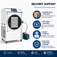 10-12KG Vriesdroogmachine met 8 trays, commerciële vacuüm-lyofilisator voor fruit, groenten, snoep, vlees en huisdierensnoepjes