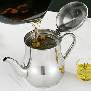 Bouteille à huile en acier inoxydable avec filtre à mailles fines pour usage en cuisine - Product Image 1